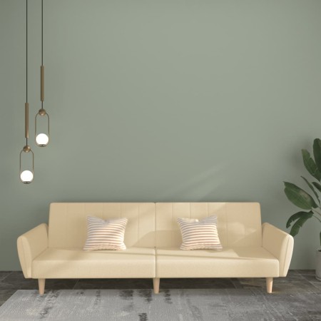 Sofá cama de 2 plazas tela color crema de , Sofás - Ref: Foro24-375855, Precio: 273,54 €, Descuento: %