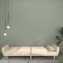 Sofá cama de 2 plazas tela color crema de , Sofás - Ref: Foro24-375855, Precio: 268,81 €, Descuento: %