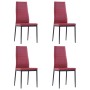 Conjunto de mesa y sillas de comedor 5 piezas color vino tinto de vidaXL, muebles para cocinas y comedores - Ref: Foro24-2816...