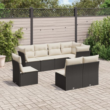 Set de sofás de jardín 8 piezas y cojines ratán sintético negro de , Conjuntos de jardín - Ref: Foro24-3249595, Precio: 469,7...