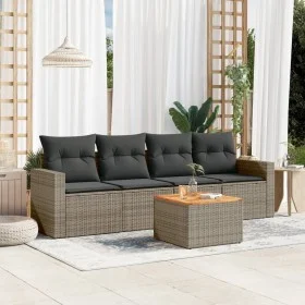 Juego de sofás jardín con cojines 5 pzas ratán sintético gris de , Conjuntos de jardín - Ref: Foro24-3224002, Precio: 286,70 ...