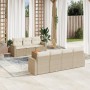 Juego de sofás de jardín con cojines beige 8 pzas ratán PE de , Conjuntos de jardín - Ref: Foro24-3224028, Precio: 517,36 €, ...