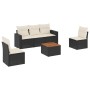 Set de sofás de jardín 6 piezas y cojines ratán sintético negro de , Conjuntos de jardín - Ref: Foro24-3224061, Precio: 332,7...