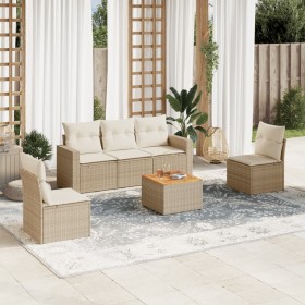 Juego de sofás jardín con cojines 6 pzas ratán sintético beige de , Conjuntos de jardín - Ref: Foro24-3224063, Precio: 359,09...