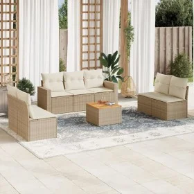 Juego de sofás de jardín con cojines beige 8 pzas ratán PE de , Conjuntos de jardín - Ref: Foro24-3224077, Precio: 505,02 €, ...