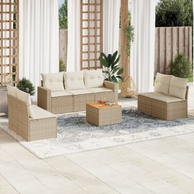 Juego de sofás de jardín con cojines beige 8 pzas ratán PE de , Conjuntos de jardín - Ref: Foro24-3224077, Precio: 476,73 €, ...