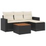 Set de muebles de jardín 5 pzas y cojines ratán sintético negro de , Conjuntos de jardín - Ref: Foro24-3224089, Precio: 264,2...