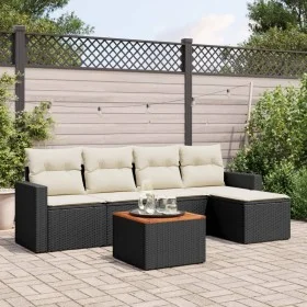 Set de sofás de jardín 6 piezas y cojines ratán sintético negro de , Conjuntos de jardín - Ref: Foro24-3224096, Precio: 320,7...
