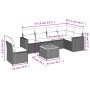 Set de comedor de jardín 7 pzas y cojines ratán sintético negro de , Conjuntos de jardín - Ref: Foro24-3224145, Precio: 388,4...