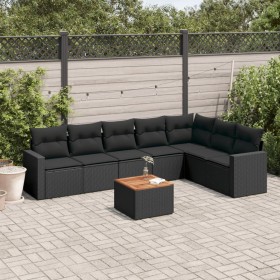 Set de sofás de jardín 8 piezas y cojines ratán sintético negro de , Conjuntos de jardín - Ref: Foro24-3224151, Precio: 495,6...
