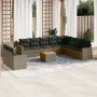 Set de sofás de jardín 11 pzas y cojines ratán sintético gris de , Conjuntos de jardín - Ref: Foro24-3224198, Precio: 652,07 ...