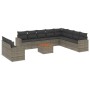 Set de sofás de jardín 11 pzas y cojines ratán sintético gris de , Conjuntos de jardín - Ref: Foro24-3224198, Precio: 652,07 ...