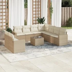 Juego de sofás jardín con cojines beige 10 pzas ratán sintético de , Conjuntos de jardín - Ref: Foro24-3219148, Precio: 711,1...