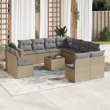 Set de sofás de jardín 12 pzas y cojines ratán sintético marrón de , Conjuntos de jardín - Ref: Foro24-3219129, Precio: 672,7...