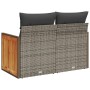 Sofá de jardín con cojines 2 plazas ratán sintético gris de , Sofás de exterior - Ref: Foro24-366130, Precio: 151,78 €, Descu...
