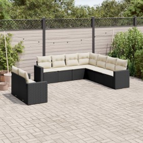 Set de sofás de jardín 8 piezas y cojines ratán sintético negro de , Conjuntos de jardín - Ref: Foro24-3219136, Precio: 532,7...