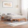 Estructura de cama madera maciza pino marrón cera 135x190 cm de , Camas y somieres - Ref: Foro24-844842, Precio: 80,57 €, Des...