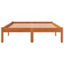 Estructura de cama madera maciza pino marrón cera 135x190 cm de , Camas y somieres - Ref: Foro24-844842, Precio: 80,57 €, Des...