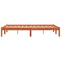 Estructura de cama madera maciza pino marrón cera 135x190 cm de , Camas y somieres - Ref: Foro24-844842, Precio: 80,57 €, Des...