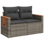Sofá de jardín con cojines 2 plazas ratán sintético gris de , Sofás de exterior - Ref: Foro24-366145, Precio: 175,43 €, Descu...