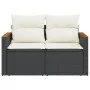 Sofá de jardín 2 plazas con cojines ratán sintético negro by , Outdoor sofas - Ref: Foro24-366021, Price: 165,33 €, Discount: %