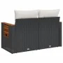 Sofá de jardín 2 plazas con cojines ratán sintético negro by , Outdoor sofas - Ref: Foro24-366021, Price: 165,33 €, Discount: %
