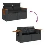 Sofá de jardín 2 plazas con cojines ratán sintético negro by , Outdoor sofas - Ref: Foro24-366021, Price: 165,33 €, Discount: %