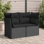 Sofá de jardín 2 plazas con cojines ratán sintético negro by , Outdoor sofas - Ref: Foro24-365986, Price: 159,48 €, Discount: %