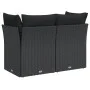 Sofá de jardín 2 plazas con cojines ratán sintético negro by , Outdoor sofas - Ref: Foro24-365986, Price: 159,48 €, Discount: %