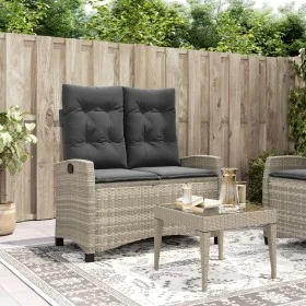Sillón reclinable de jardín con cojines ratán sintético gris de , Bancos de jardín - Ref: Foro24-368231, Precio: 198,59 €, De...