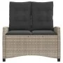 Sillón reclinable de jardín con cojines ratán sintético gris de , Bancos de jardín - Ref: Foro24-368231, Precio: 198,59 €, De...