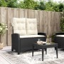 Sillón reclinable de jardín con cojines ratán sintético negro de , Bancos de jardín - Ref: Foro24-368225, Precio: 151,47 €, D...