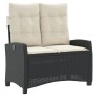 Sillón reclinable de jardín con cojines ratán sintético negro de , Bancos de jardín - Ref: Foro24-368225, Precio: 151,47 €, D...