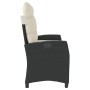 Sillón reclinable de jardín con cojines ratán sintético negro de , Bancos de jardín - Ref: Foro24-368225, Precio: 151,47 €, D...