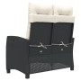 Sillón reclinable de jardín con cojines ratán sintético negro de , Bancos de jardín - Ref: Foro24-368225, Precio: 151,47 €, D...