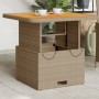 Mesa de jardín ratán sintético madera acacia beige 80x80x71 cm de , Mesas de jardín - Ref: Foro24-368271, Precio: 129,92 €, D...