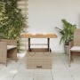 Mesa de jardín ratán sintético madera acacia beige 80x80x71 cm de , Mesas de jardín - Ref: Foro24-368271, Precio: 129,92 €, D...