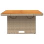 Mesa de jardín ratán sintético madera acacia beige 80x80x71 cm de , Mesas de jardín - Ref: Foro24-368271, Precio: 129,92 €, D...