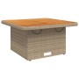 Mesa de jardín ratán sintético madera acacia beige 80x80x71 cm de , Mesas de jardín - Ref: Foro24-368271, Precio: 129,92 €, D...