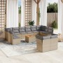 Set sofás de jardín con cojines 13 pzas ratán sintético beige de , Conjuntos de jardín - Ref: Foro24-3223917, Precio: 767,93 ...