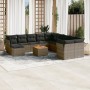 Set de sofás de jardín 12 pzas con cojines ratán sintético gris de , Conjuntos de jardín - Ref: Foro24-3223981, Precio: 661,5...