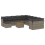 Set de sofás de jardín 12 pzas con cojines ratán sintético gris de , Conjuntos de jardín - Ref: Foro24-3223981, Precio: 661,5...