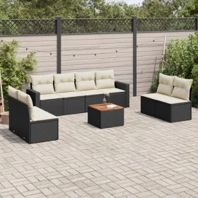 Set de sofás de jardín 8 piezas y cojines ratán sintético negro by , Garden sets - Ref: Foro24-3224082, Price: 476,78 €, Disc...