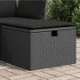 Gartenhocker aus schwarzem Kunststoff-Rattan und Kissen 55x55x37cm von , Hocker für den Außenbereich - Ref: Foro24-365967, Pr...