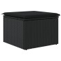 Taburete de jardín de ratán sintético negro y cojín 55x55x37cm de , Otomanas de exterior - Ref: Foro24-365967, Precio: 63,74 ...