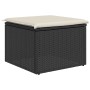 Taburete de jardín de ratán sintético negro y cojín 55x55x37cm de , Otomanas de exterior - Ref: Foro24-366002, Precio: 54,93 ...