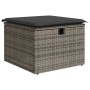 Taburete de jardín con cojín ratán sintético gris 55x55x37cm de , Otomanas de exterior - Ref: Foro24-366118, Precio: 57,10 €,...