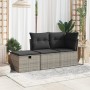 Taburete de jardín con cojín ratán sintético gris 55x55x37cm de , Otomanas de exterior - Ref: Foro24-366118, Precio: 57,10 €,...