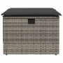 Taburete de jardín con cojín ratán sintético gris 55x55x37cm de , Otomanas de exterior - Ref: Foro24-366118, Precio: 57,10 €,...