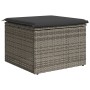 Taburete de jardín con cojín ratán sintético gris 55x55x37cm de , Otomanas de exterior - Ref: Foro24-366118, Precio: 57,10 €,...
